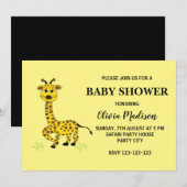 Leuke Baby Giraffe Meisje Baby shower Kaart (Voorkant / Achterkant)