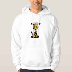 Leuke Baby Giraffe met roze strik Hoodie