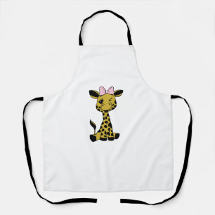 Leuke Baby Giraffe met roze strik Schort
