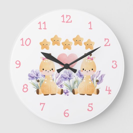 Leuke Baby Giraffe wandklok | We zijn een perfect  (Voorkant)