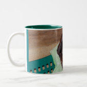 Leuke Baby Hallo Orangutan Wave Tweekleurige Koffiemok (Links)