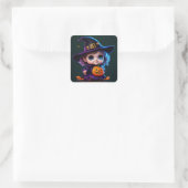 Leuke Baby heks Vierkante Sticker (Tas)