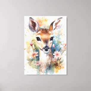 Leuke Baby Herten Canvas Afdruk