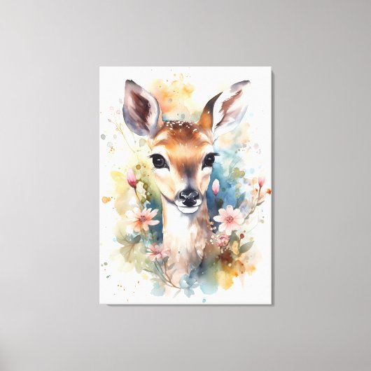 Leuke Baby Herten Canvas Afdruk (Voorkant)