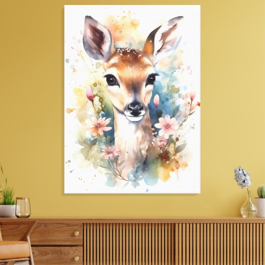 Leuke Baby Herten Canvas Afdruk (Insitu (Woonkamer))