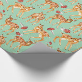 Leuke Baby Herten Paddestoel Turquoise-groen Cadeaupapier (Hoek)
