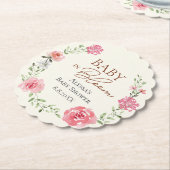 Leuke Baby in Bloom Baby douche Custom Kartonnen Onderzetters (Gekanteld)