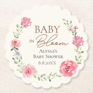 Leuke Baby in Bloom Baby douche Custom Kartonnen Onderzetters