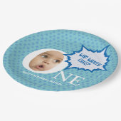 Leuke Baby jongen fotocollage gepersonaliseerd Papieren Bordje (Gekanteld)