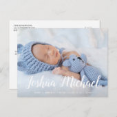 Leuke baby jongen geboorte aankondiging foto briefkaart (Voorkant / Achterkant)