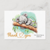 Leuke baby koala bedankje informatiekaartje (Voorkant)