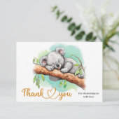 Leuke baby koala bedankje informatiekaartje (Staand voorkant)