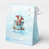 Leuke Baby Koe in Bucket Blue Baby shower Het is e Bedankdoosjes (Achterkant)