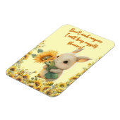 Leuke Baby Konijn Holding Zonnebloem Flexibele Mag Magneet (Linkerzijde)