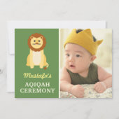 Leuke Baby Lion Aqiqah Foto Kaart (Voorkant)