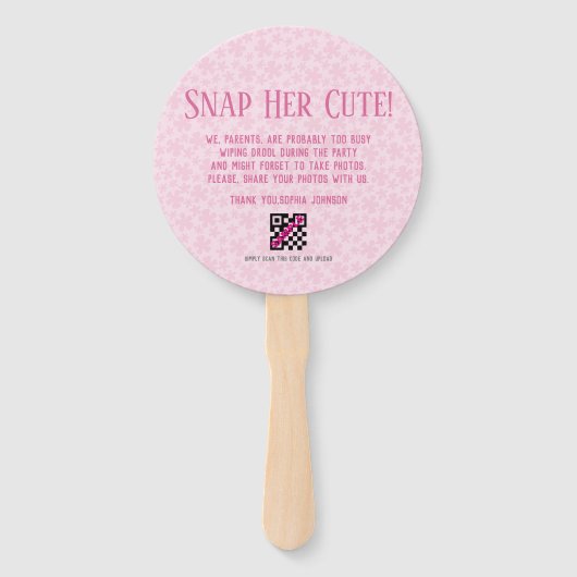 Leuke Baby Meisje Fotocollage Personalisaties Handwaaier (Achterkant)