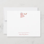 Leuke  Baby meisje Jurk & Schoenen Flat Bedankkaart (Voorkant)