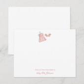 Leuke  Baby meisje Jurk & Schoenen Flat Bedankkaart (Voorkant / Achterkant)
