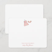 Leuke Baby meisje Jurk & Schoenen Flat Bedankkaart (Voorkant / Achterkant)