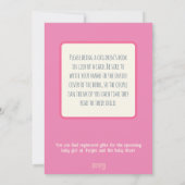 Leuke Baby Meisje Stork Inspirivity Douche Invite Kaart (Achterkant)