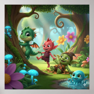 Leuke Baby Monsters Poster