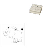 Leuke baby neushoorn rubberstempel (Gestempeld)
