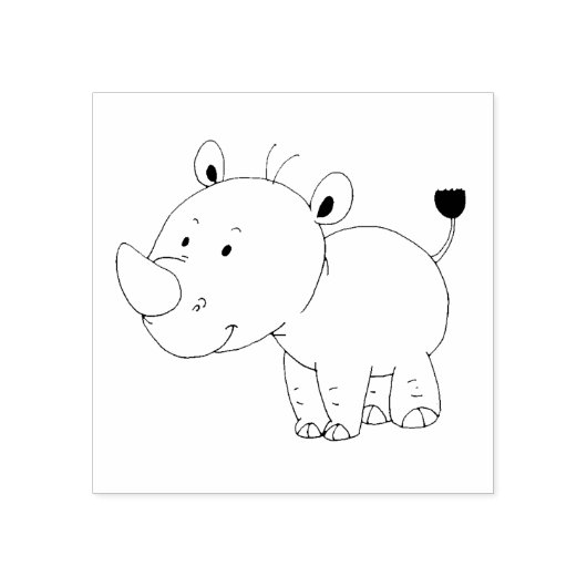Leuke baby neushoorn rubberstempel (Afrduk)