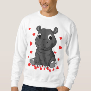 Leuke baby nijlpaard Valentijnsdag nijlpaard liefd Trui