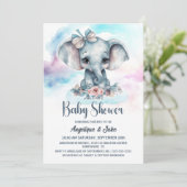 Leuke Baby Olifant Boy Baby shower Kaart (Staand voorkant)