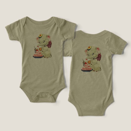 Leuke Baby olifant Eats (Ontwerp Voorkant & Achterkant)