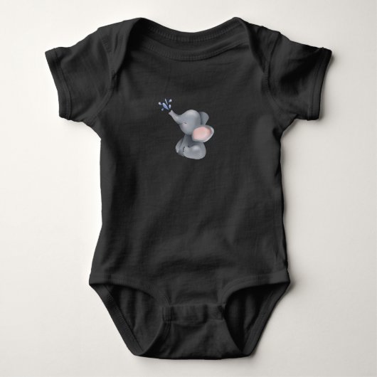 Leuke Baby olifant gooien water Romper (Voorkant)
