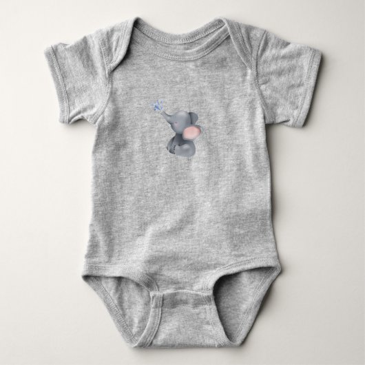 Leuke Baby olifant gooien water Romper (Voorkant)