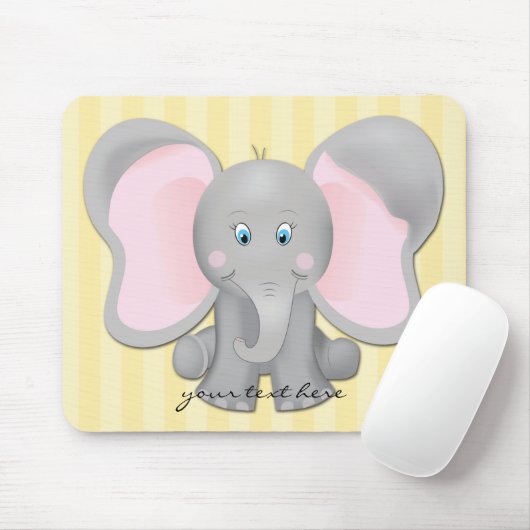 Leuke Baby Olifant Kantoor of Home Gele Muismat (Met muis)