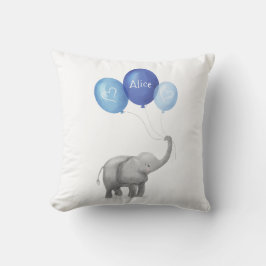 Leuke baby olifant kinderkussen (blauw) kussen