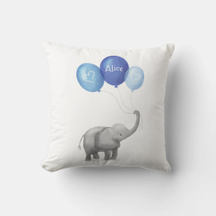 Leuke baby olifant kinderkussen (blauw) kussen
