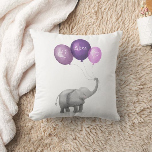 Leuke baby olifant kinderkussen (paarse) kussen (Deken)