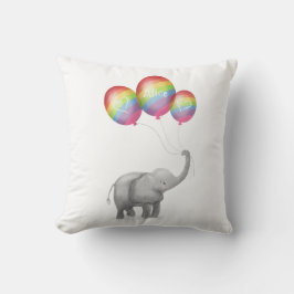 Leuke baby olifant kinderkussen (regenboog) kussen