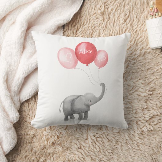 Leuke baby olifant kinderkussen (roze) kussen (Deken)