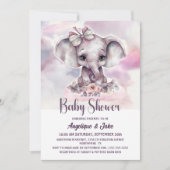 Leuke Baby olifant meisje Baby shower Kaart (Voorkant)
