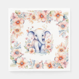 Leuke Baby olifant meisje Baby shower Servet