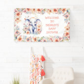 Leuke Baby olifant meisje Baby shower Spandoek (Insitu)