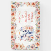 Leuke Baby olifant meisje Baby shower Spandoek (Verticaal)