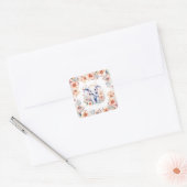 Leuke Baby olifant meisje Baby shower Vierkante Sticker (Envelop)