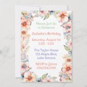 Leuke Baby olifant meisje verjaardagsfeestje Kaart (Achterkant)