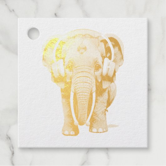 Leuke Baby Olifant met Hoofdtelefoon Bedankjes Labels (Voorkant)