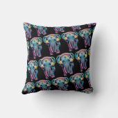 Leuke Baby Olifant met Hoofdtelefoon Kussen (Achterkant)