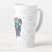 Leuke Baby Olifant met Hoofdtelefoon Latte Mok (Rechterhoek)