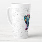 Leuke Baby Olifant met Hoofdtelefoon Latte Mok (Linkerhoek)