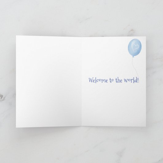 Leuke baby olifant nieuwe baby boy kaart (blauw) (Binnen)