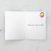 Leuke baby olifant nieuwe baby kaart (regenboog) (Binnen)